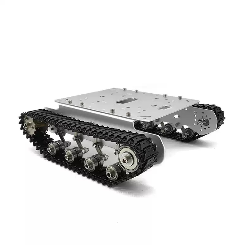 Tamamen Metal Darbe Emici Paletli Tank Robot Şasi